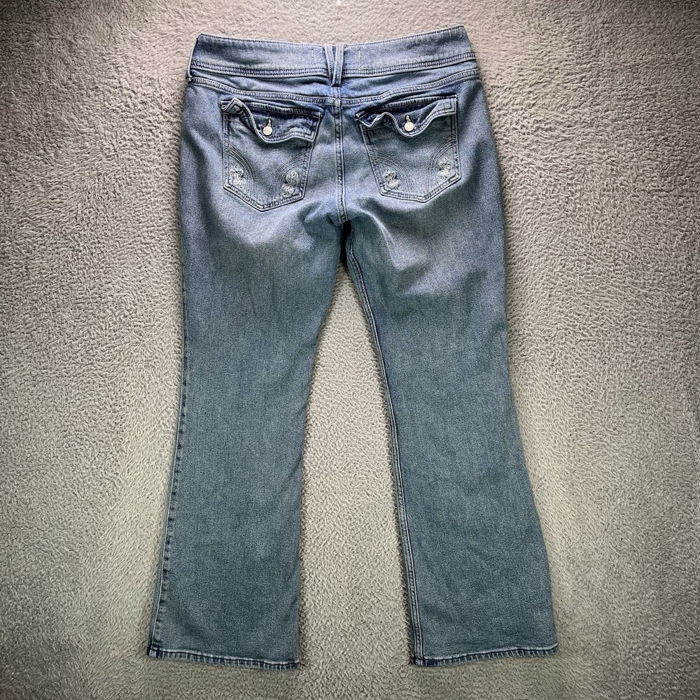 Hollister Low Rise Boot Jeans Womens Size 12 Blue Bootcut Stretch Denim 31x30 - Picture 2 of 15